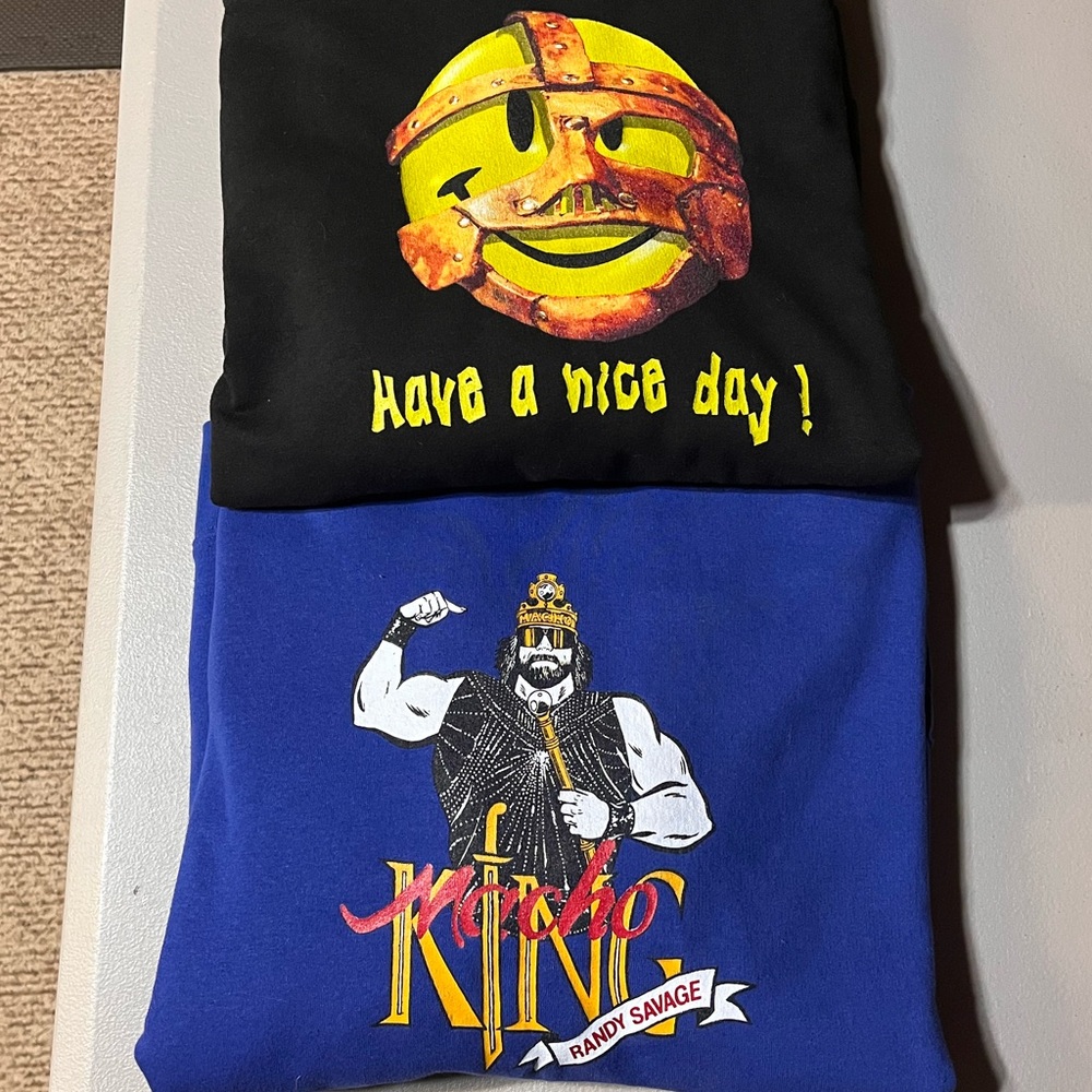 WWE Macho Man Randy Savage Mankind Mick Foley Hooded Sweatshirts XL Fanatics